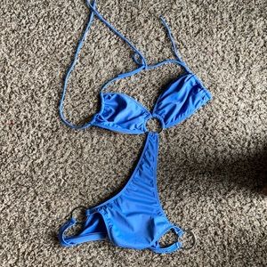 Blue one piece swimsuit